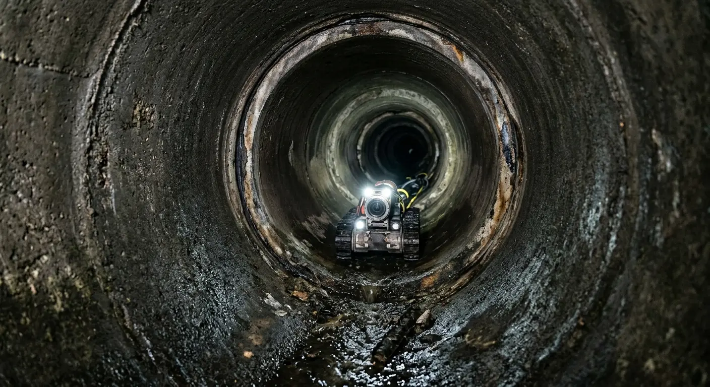 Robotic sewer camera inspecting pipe interior for Sewer Line Repair in Ulysses